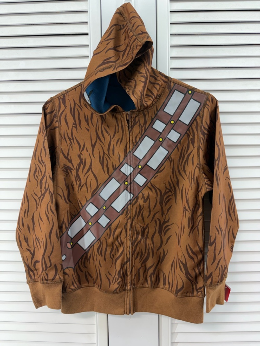 Star Wars size M Chewbacca Brown Graphic Hoodie with blue lining nwt
